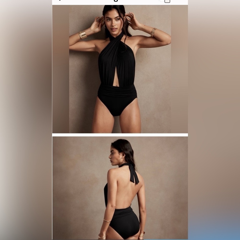 Banana Republic NEW twisted KNOT REMAKE one piece swimsuit XL beach resort vacay